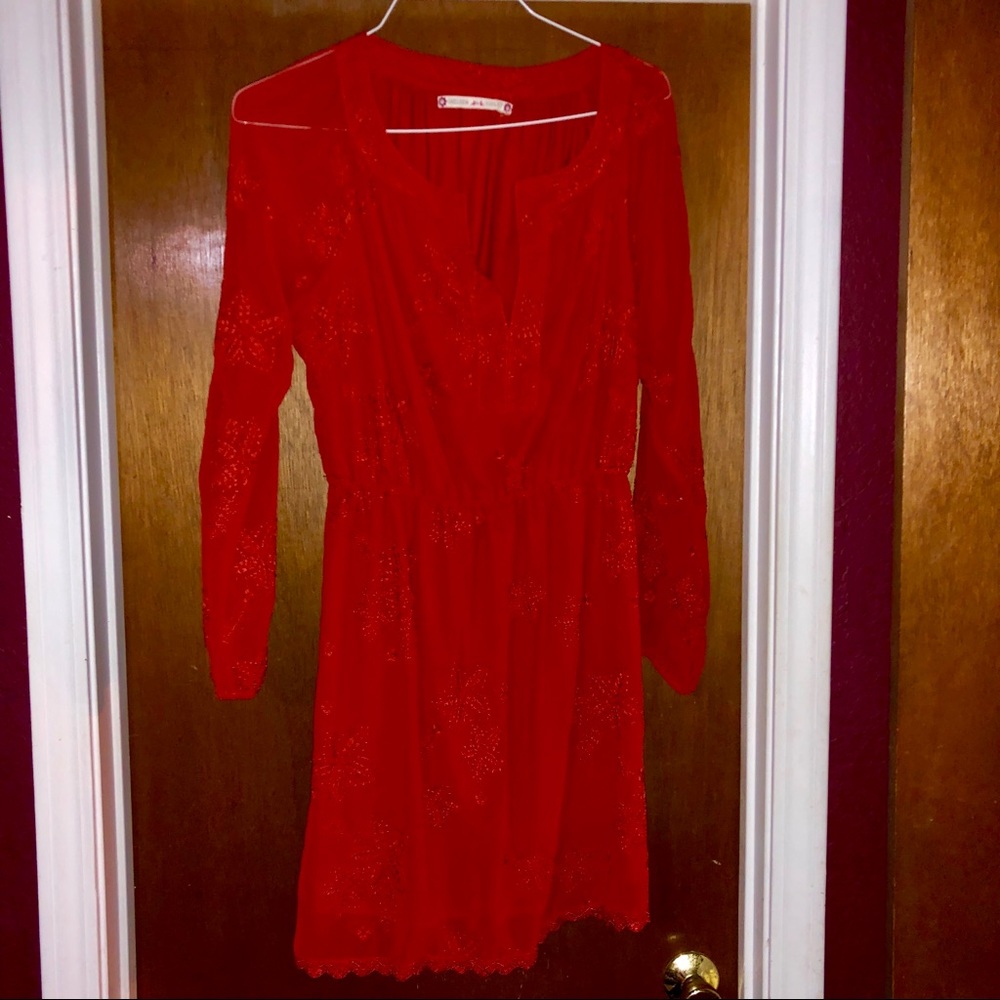 From Francesca’s! Burnt Orange dress.